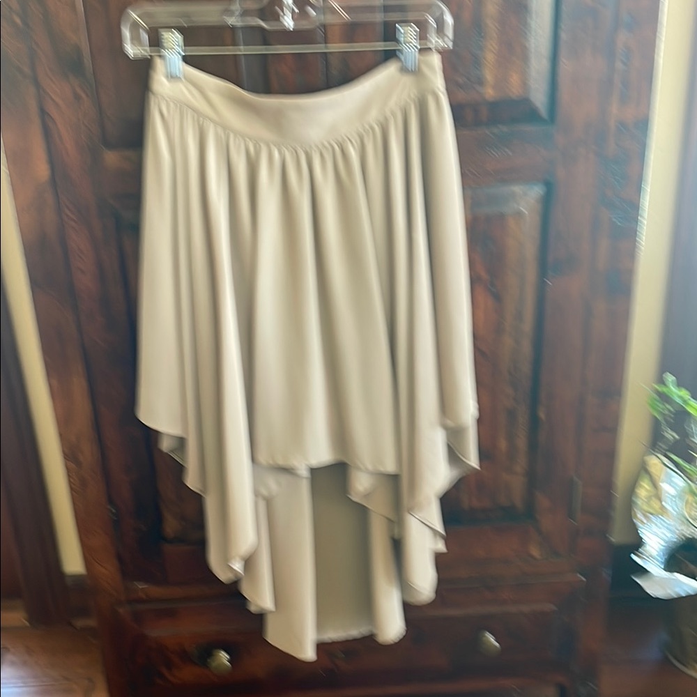 Elegant Cream High-Low Skirt